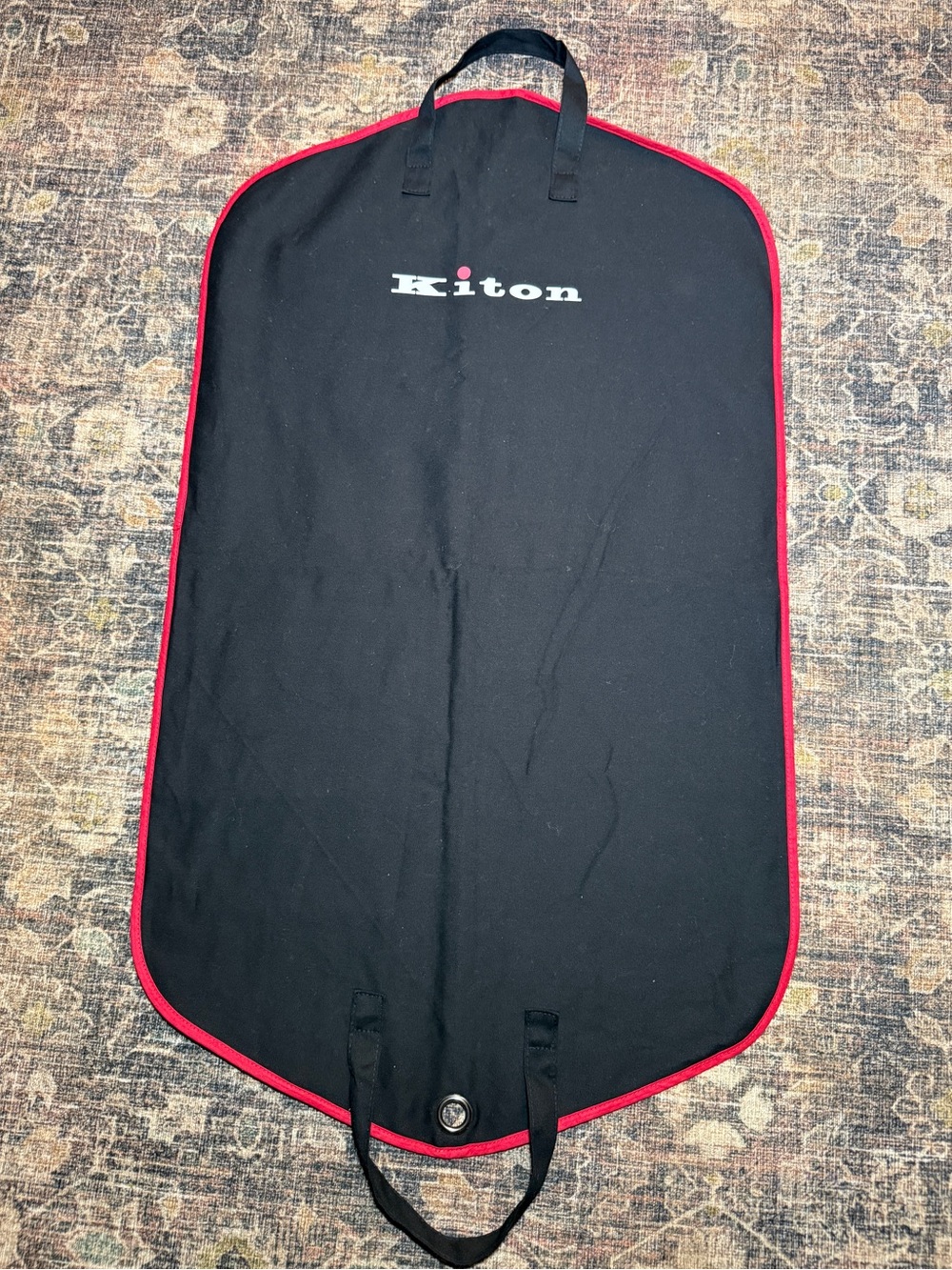 KITON NAPOLI 40" Black/Red Garment Bag Suit Jacket Trousers Italy